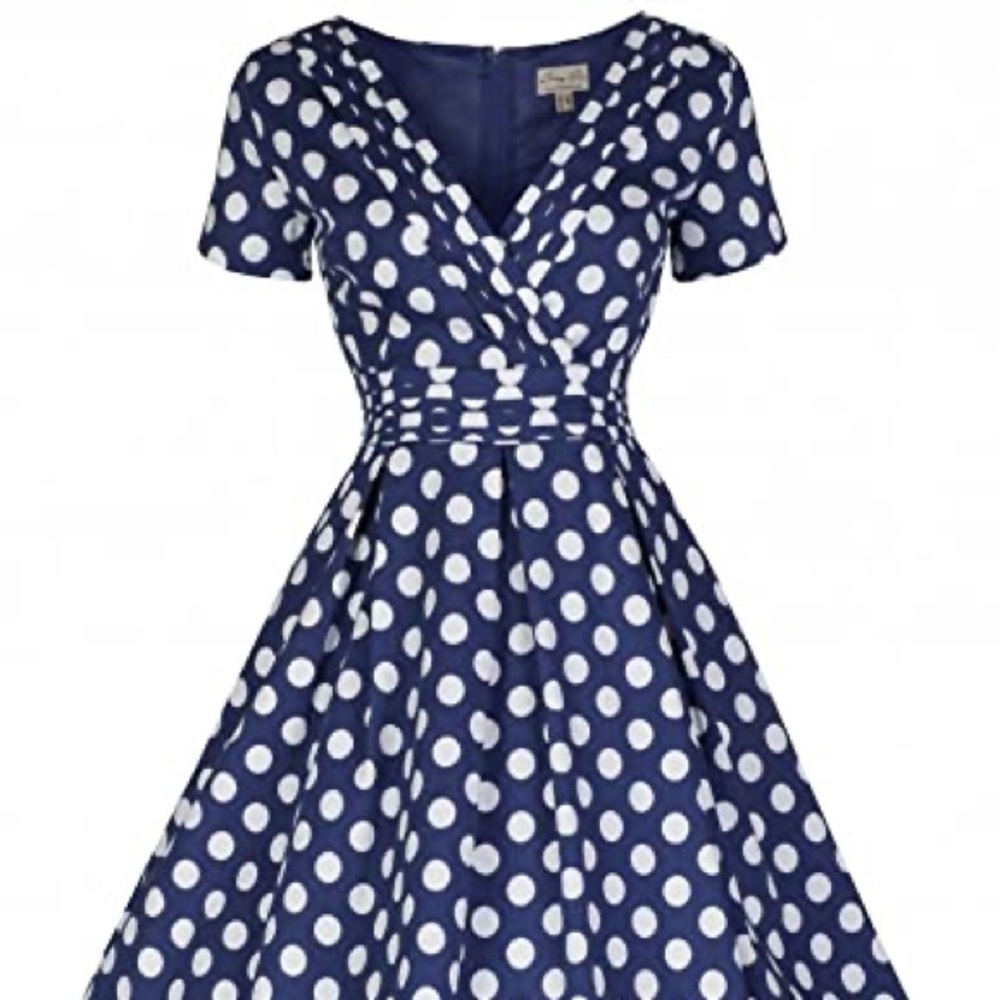 Navy Polkadot Dress